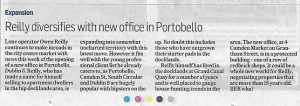 The Irish Times 160930 - Reilly diversifies with new office in Portobello